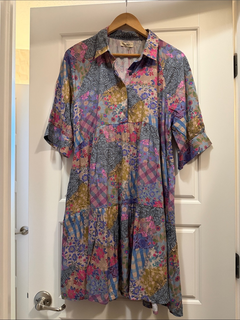 NATURAL LIFE Multicolor Floral Patchwork Mini Dress
